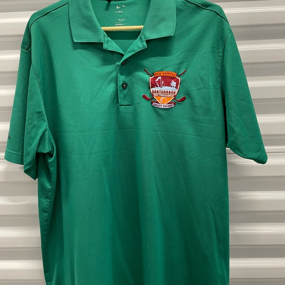 Adidas green polo